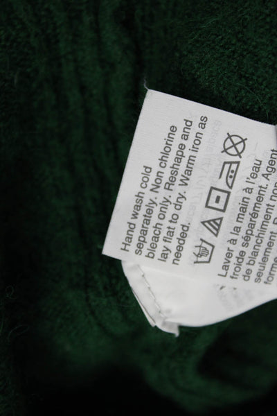 J Crew Womens Green Cotton Sweater Dress Long Sleeve Mock Neck Size S