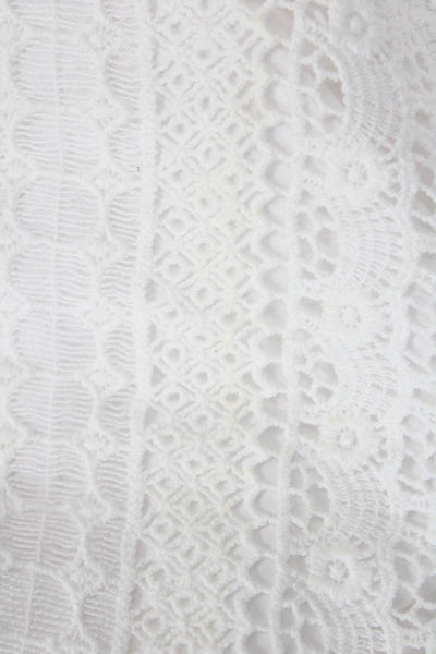 Shoshanna Women Shift Dress White Square Neck 3/4 Sleeve Knee Length Size 0