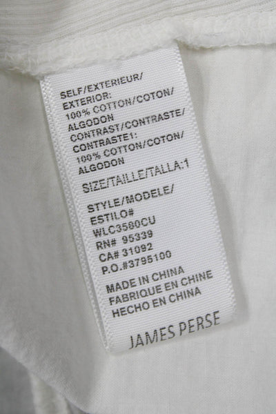 Standard James Perse Womens Sleeveless Collared Button Cotton Top White Size 1