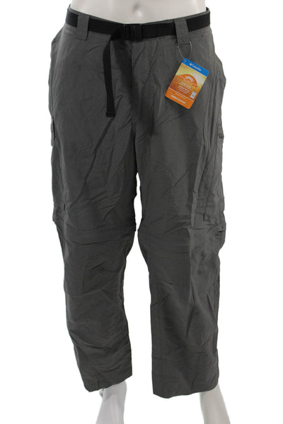 Columbia Sportswear Mens Dark Gray Cargo Rain Pants Nylon Buckle Size 42
