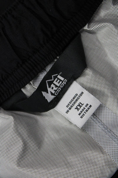 Rei Co Op Mens Black Nylon Rain Windbreaker Pants Drawstring Size 2XL
