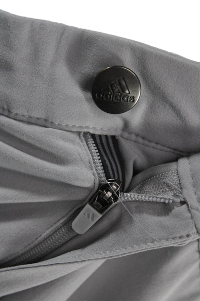 Adidas Mens Chino Shorts Gray Button 88% Polyester 12% Elastane Size 40