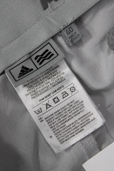 Adidas Mens Chino Shorts Gray Button 88% Polyester 12% Elastane Size 40