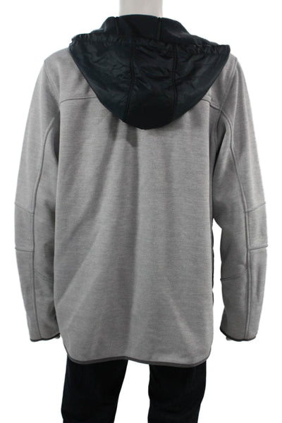 Under Armour Mens Windbreaker Gray Polyester Zip High Neck Size 2XL