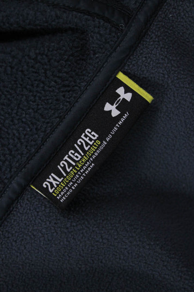 Under Armour Mens Windbreaker Gray Polyester Zip High Neck Size 2XL