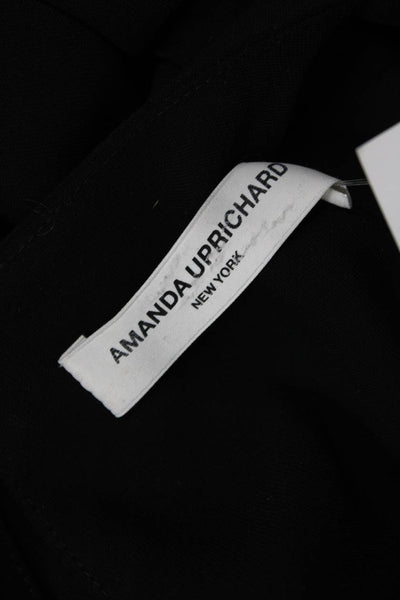 Amanda Uprichard Women Black Round Neck 3/4 Sleeve Blouse Size M