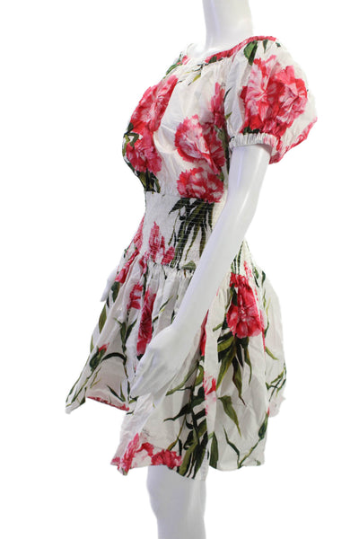 Dolce & Gabbana Women Fit & Flare Sundress Green Floral Cotton Size 50