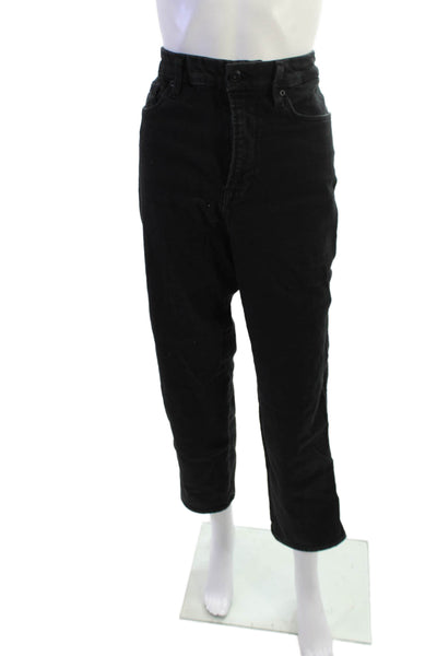 Good American Womens Black High Rise Ankle Cropped Pants Plus Size 31