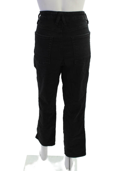 Good American Womens Black High Rise Ankle Cropped Pants Plus Size 31