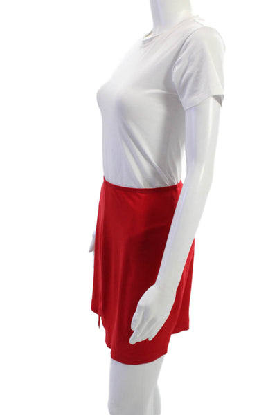 Norma Kamali Women A-Line Mini Skort Red Polyester Spandex Size XL