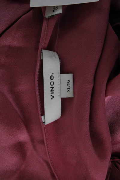 Vince Womens Silk Camisole Spaghetti Strap Pink Sleeveless Size XL