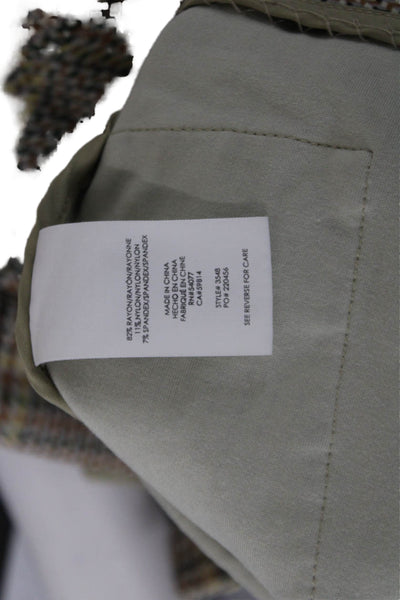 Cabi Womens Beige Plaid Collared Blazer Button Front Long Sleeve Size 10