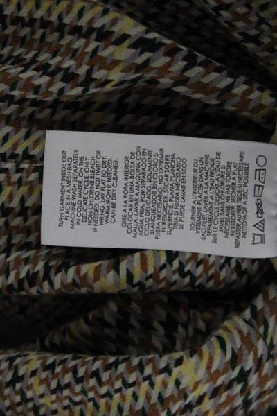 Cabi Womens Beige Plaid Collared Blazer Button Front Long Sleeve Size 10
