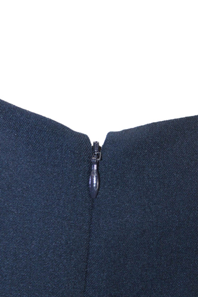 MM. La Fleur Womens Dark Blue Shift Dress Square Neck 3/4 Sleeve Size 6