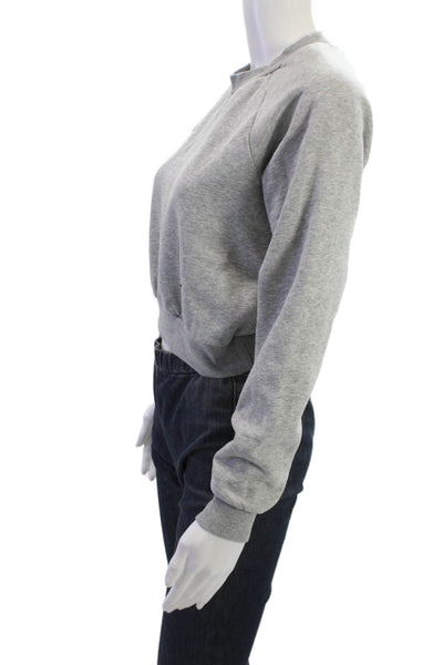 Sunday Best Women Gray Pullover Sweatshirt Crew Neck Long Sleeve Size 2XS