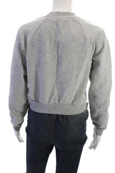 Sunday Best Women Gray Pullover Sweatshirt Crew Neck Long Sleeve Size 2XS
