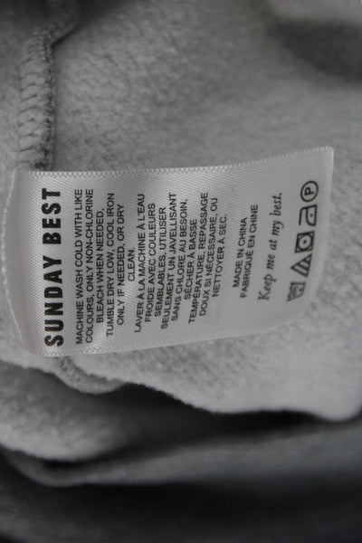 Sunday Best Women Gray Pullover Sweatshirt Crew Neck Long Sleeve Size 2XS