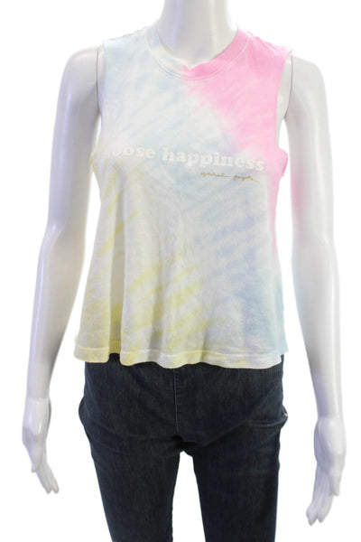 Spiritual Gangster Womens Cropped Tank Light Blue Sleeveless Size S