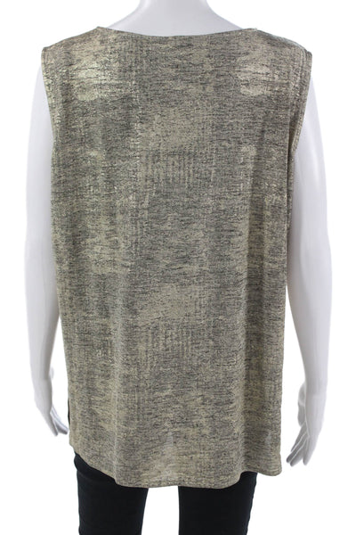 Caroline Rose Womens Sleeveless Tunic Tank Beige Round Neck Size L