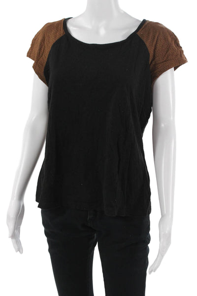 Lauren Ralph Lauren Women Black Basic T-Shirt Short Sleeve Size M