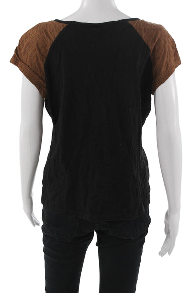 Lauren Ralph Lauren Women Black Basic T-Shirt Short Sleeve Size M