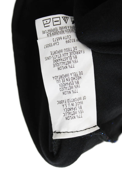 Onyx Nite Women Basic T-Shirt Dark Blue Round Neck Short Sleeve Size M