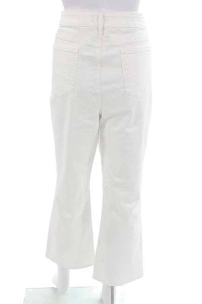 NYDJ Womens Cropped White High Rise Pants Plus Size 16