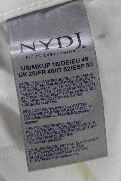 NYDJ Womens Cropped White High Rise Pants Plus Size 16