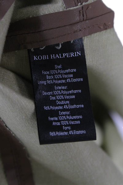 Kobi Halperin Women Brown Button Up Coat Collared Long Sleeve Designer Size XL