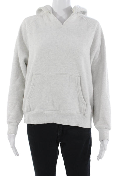 Aritzia Womens Gray V-Neck Pullover Hoodie Long Sleeve Size XS