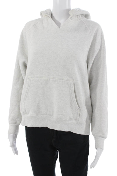 Aritzia Womens Gray V-Neck Pullover Hoodie Long Sleeve Size XS