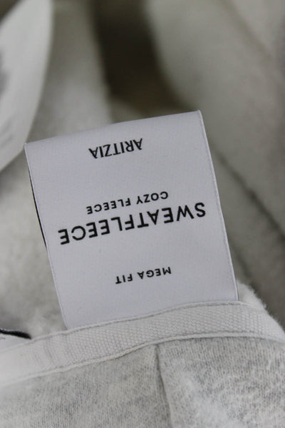 Aritzia Womens Gray V-Neck Pullover Hoodie Long Sleeve Size XS