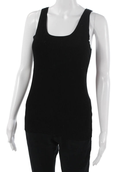 Michael Michael Kors Womens Basic Tank Black Square Neck Sleeveless Size L