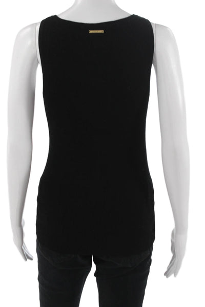 Michael Michael Kors Womens Basic Tank Black Square Neck Sleeveless Size L