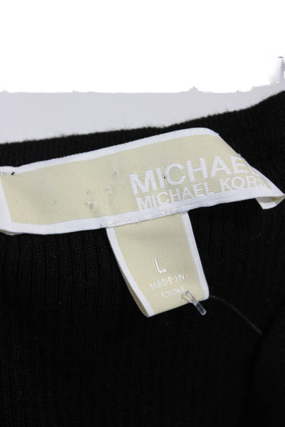 Michael Michael Kors Womens Basic Tank Black Square Neck Sleeveless Size L