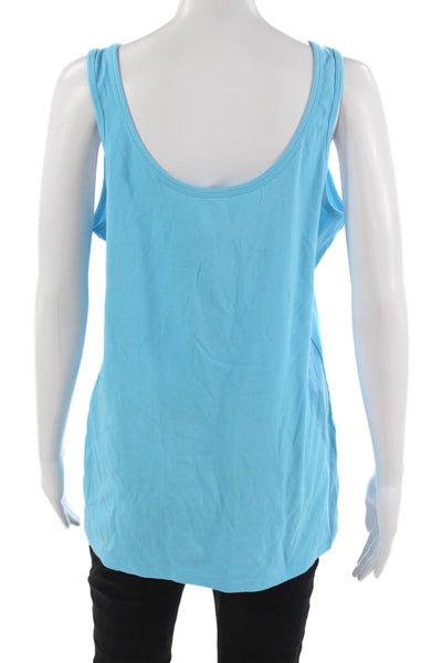 Lilly Pulitzer Womens Light Blue Sleeveless Basic Tank Round Neck Size XL