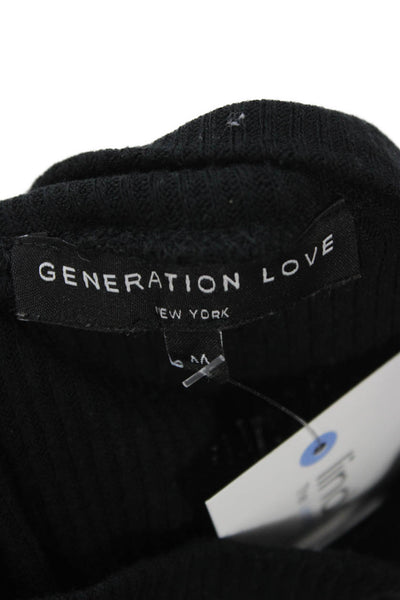 Generation Love Women Black Lace Up Mock Neck Sleeveless Tank Size M