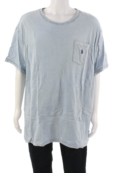 Polo Ralph Lauren Mens Light Blue Cotton Crew T-Shirt Size 2XL