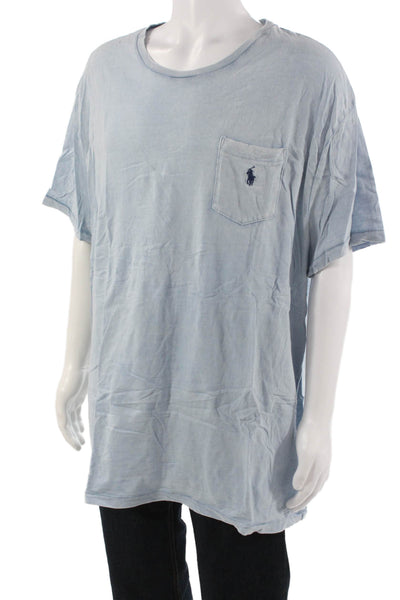 Polo Ralph Lauren Mens Light Blue Cotton Crew T-Shirt Size 2XL
