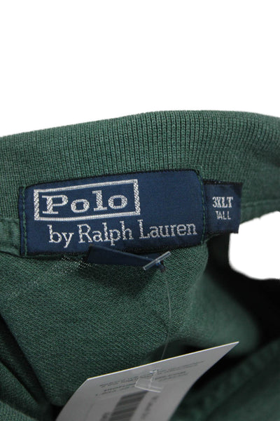 Polo Ralph Lauren Mens Short Sleeve Collared Knit Polo Shirt Green Size 3XLT