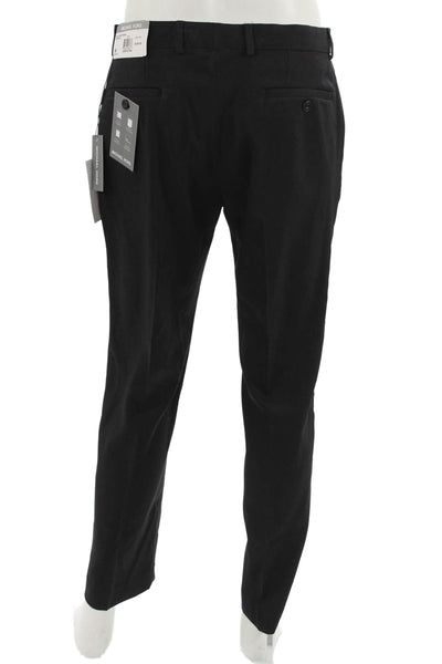 Michael Kors Mens Dress Pants Black Button Size 33