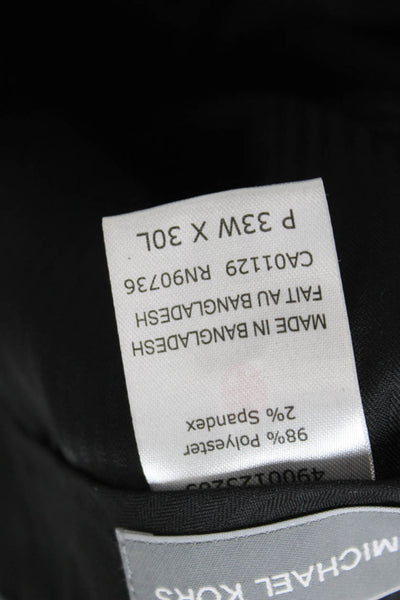 Michael Kors Mens Dress Pants Black Button Size 33