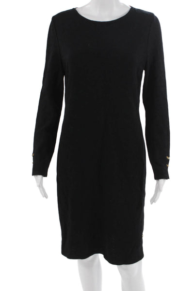 St. John Collection By Marie Gray Women Black Sweater Dress Wool Rayon Size 4