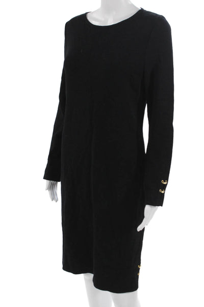 St. John Collection By Marie Gray Women Black Sweater Dress Wool Rayon Size 4