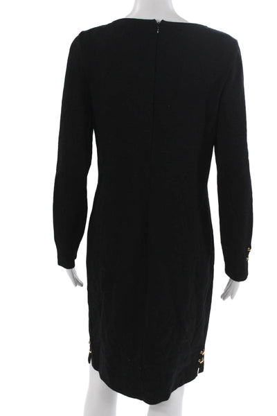 St. John Collection By Marie Gray Women Black Sweater Dress Wool Rayon Size 4