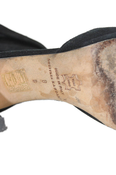 Loeffler Randall Womens Suede Ankle Strap Zip Up Pumps Black Size 8 B