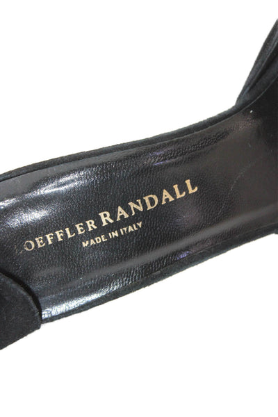 Loeffler Randall Womens Suede Ankle Strap Zip Up Pumps Black Size 8 B