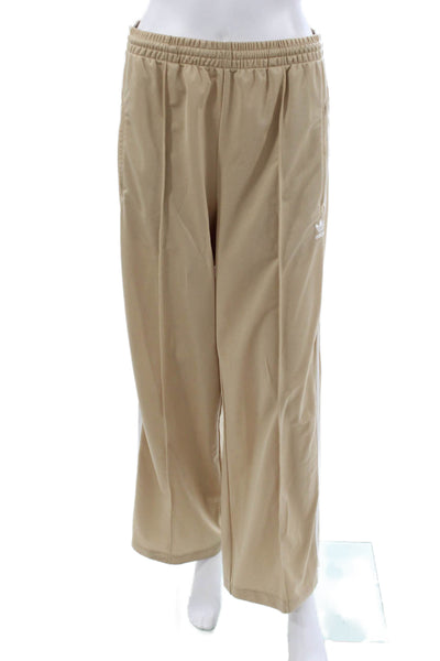 Adidas Unisex Beige Drawstring Sweatpants Recycled Polyester Size S