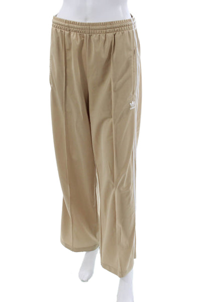 Adidas Unisex Beige Drawstring Sweatpants Recycled Polyester Size S