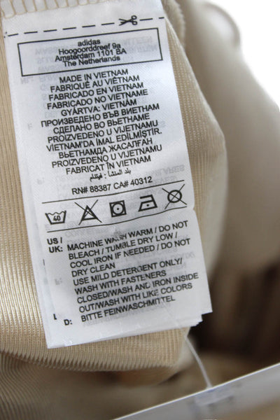 Adidas Unisex Beige Drawstring Sweatpants Recycled Polyester Size S